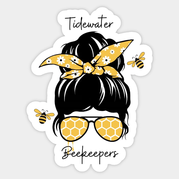 Bee hair don't care Sticker by Tidewater Beekeepers